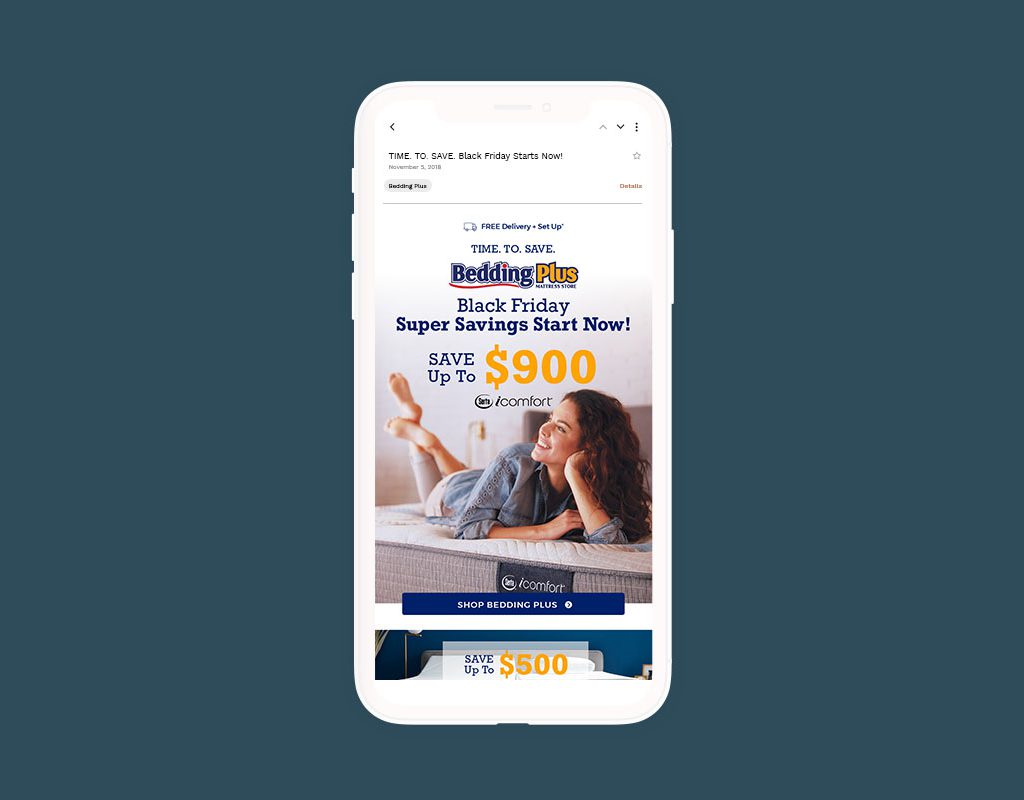 Email marketing Bedding Plus Black Friday