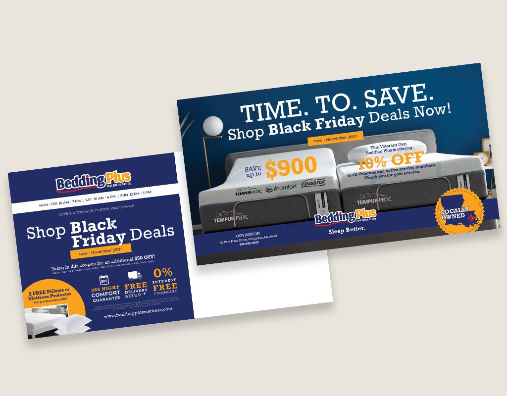 Print Design Bedding Plus Black Friday Mailer