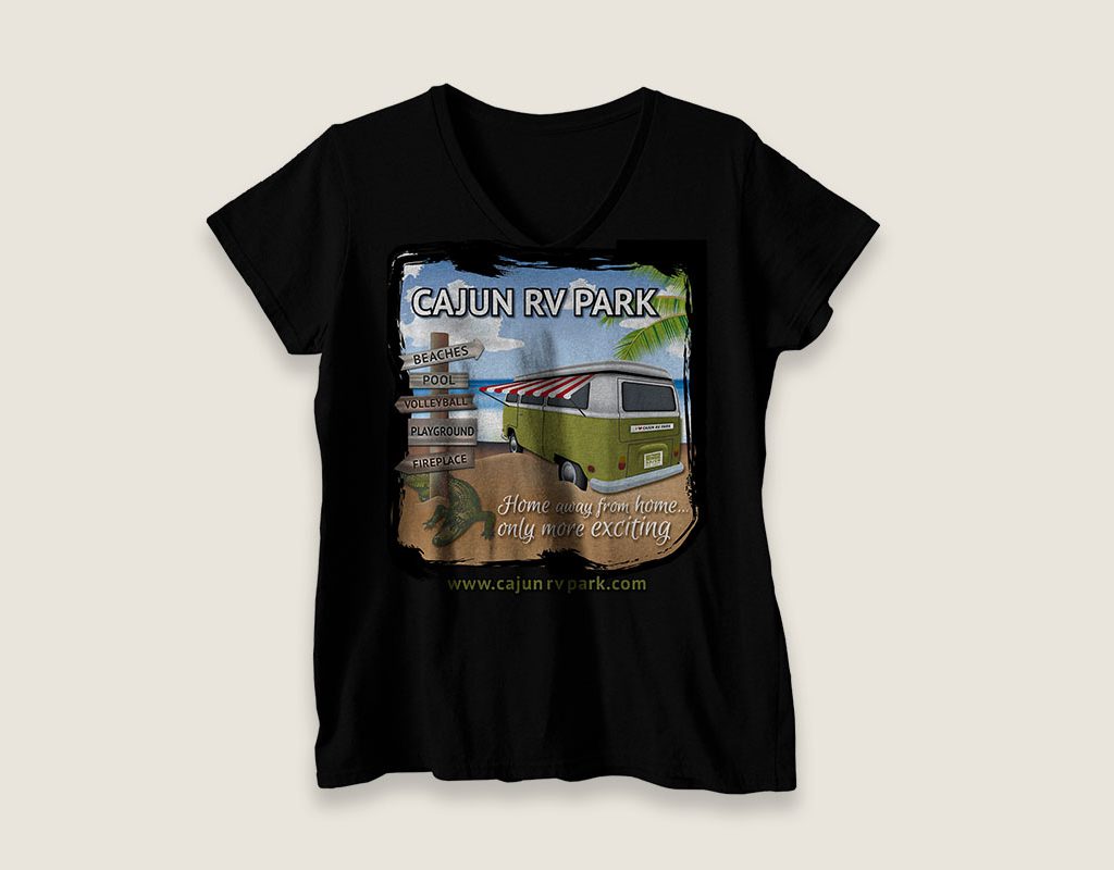 T-shirt design Cajun RV park