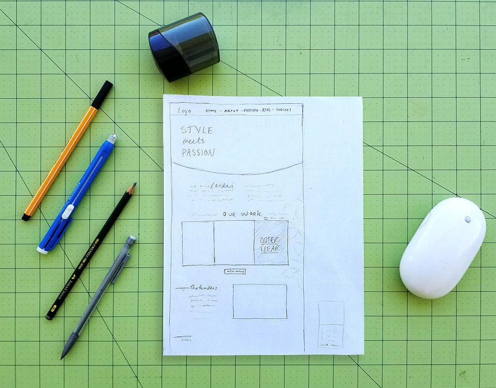 Website template portfolio sketch